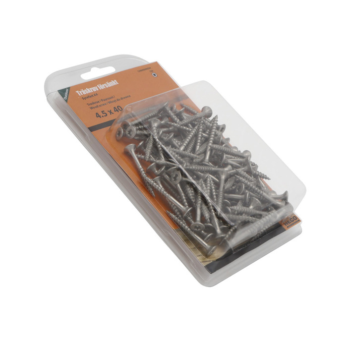 Träskruv A4 4,5 x 40 mm 100-pack Heco